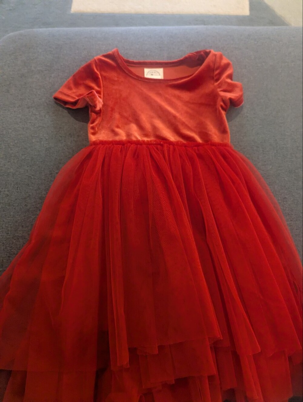 Taylor Joelle Girls' Red Velvet & Tulle Party Dress